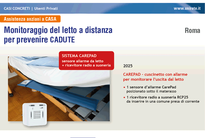 Anziani in casa - Monitoraggio letto